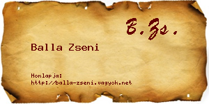 Balla Zseni névjegykártya